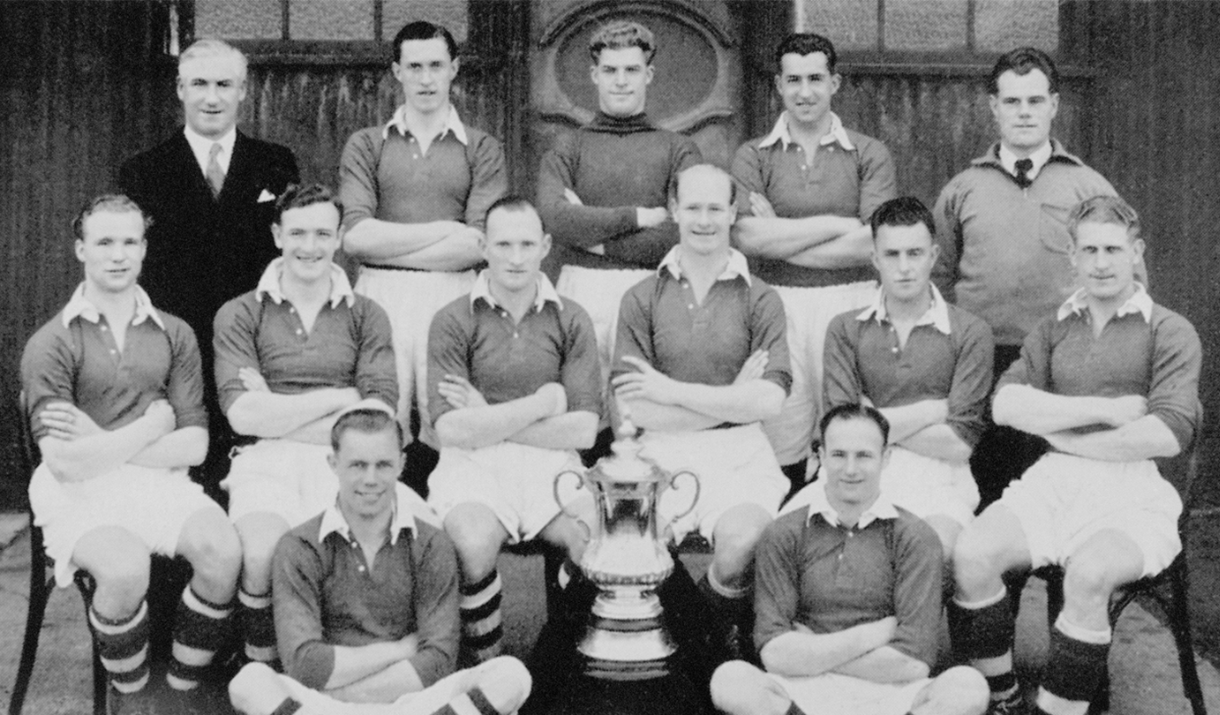 An early Charlton Athletic Football Club team photo in black and white